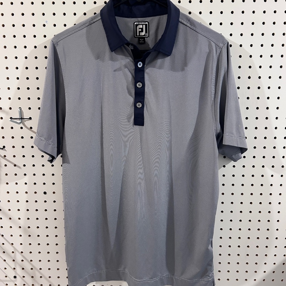 FootJoy Men's Navy and Gray Polo Shirt